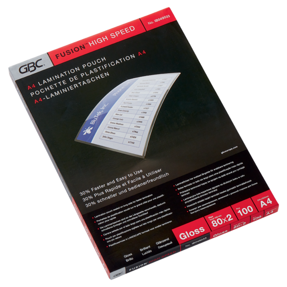 GBC HighSpeed™ Pouch Gloss A4 80 micron Clear (100)