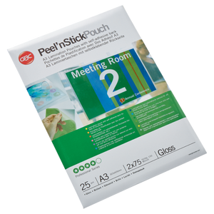 GBC Peel'nStick™ Pouch Gloss A3 75 micron Clear (25)