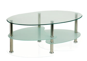 Berlin Coffee Table With Chrome Legs And Shelves