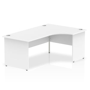 Impulse 1800mm Right Crescent Desk White Top Panel End Leg