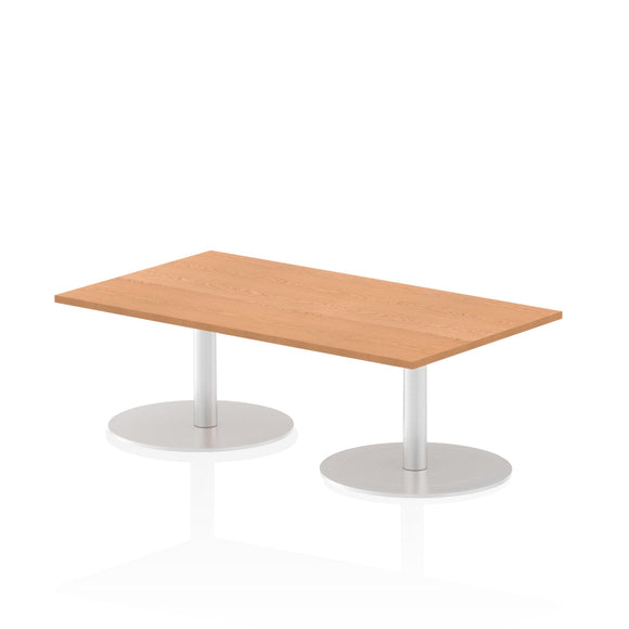 Italia 1400 x 800mm Poseur Rectangular Table Oak Top 475mm High Leg