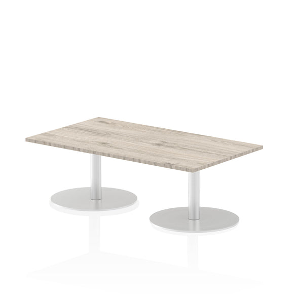 Italia 1400 x 800mm Poseur Rectangular Table Grey Oak Top 475mm High Leg