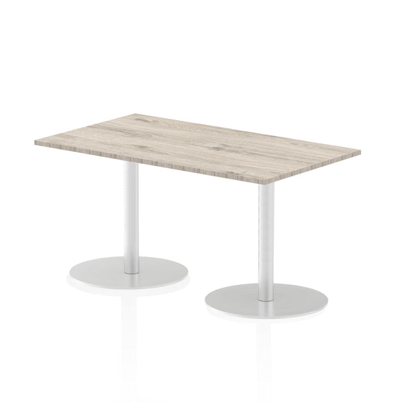 Italia 1400 x 800mm Poseur Rectangular Table Grey Oak Top 725mm High Leg