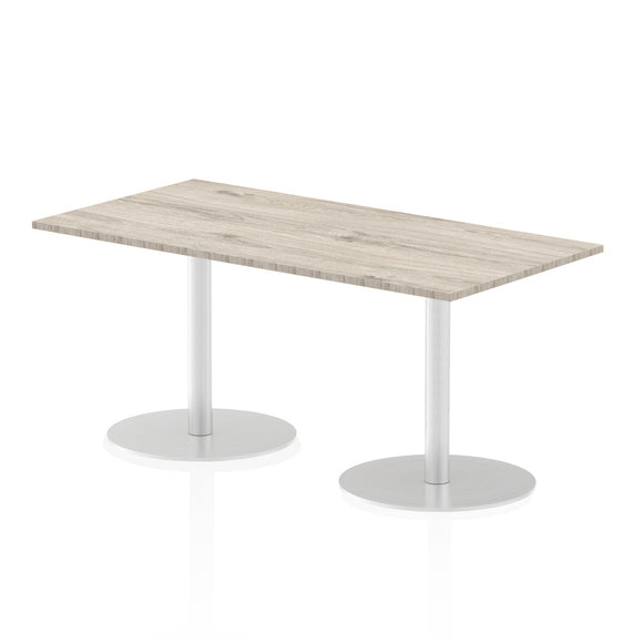 Italia 1600 x 800mm Poseur Rectangular Table Grey Oak Top 725mm High Leg