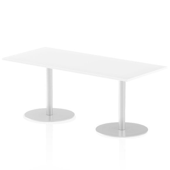 Italia 1800 x 800mm Poseur Rectangular Table White Top 725mm High Leg