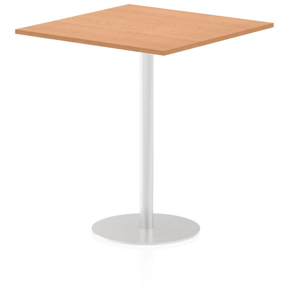 Italia 1000mm Poseur Square Table Oak Top 1145mm High Leg