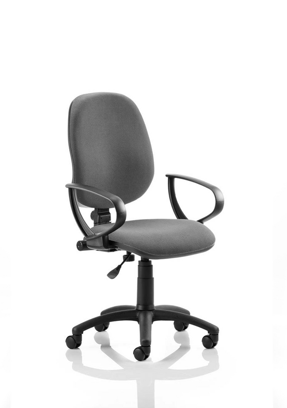 Eclipse Plus I Lever Task Operator Chair Charcoal With Loop Arms