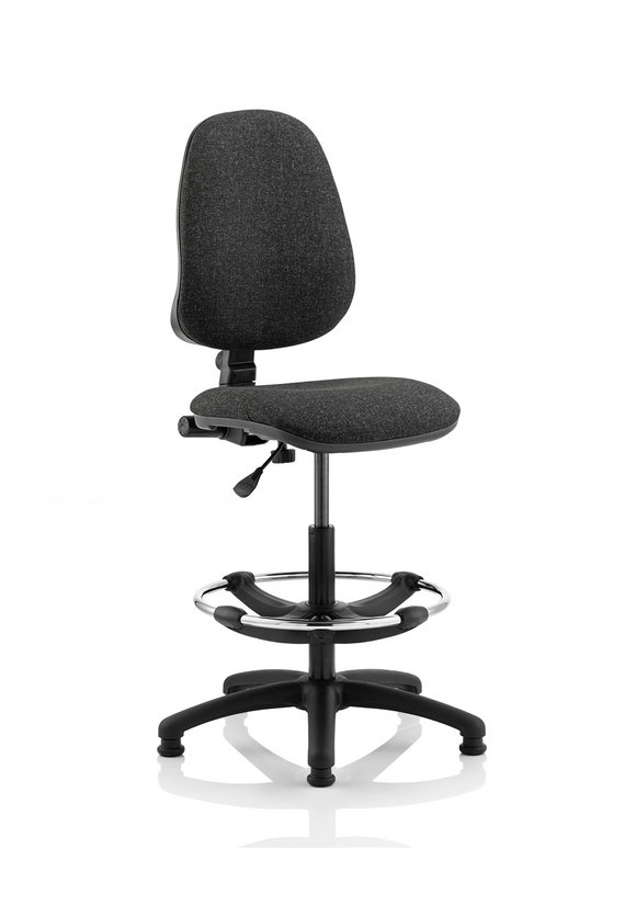 Eclipse Plus I Lever Task Operator Chair Charcoal With Hi Rise Draughtsman Kit