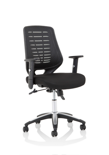 Relay Task Operator Chair Airmesh Seat Black Back With Height Adjustable Arms