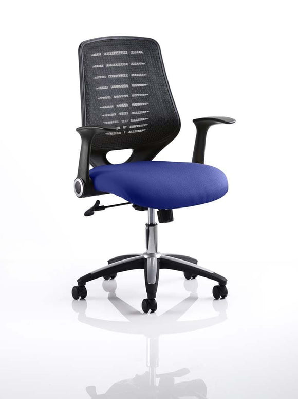Relay Task Operator Chair Bespoke Colour Black Back Stevia Blue