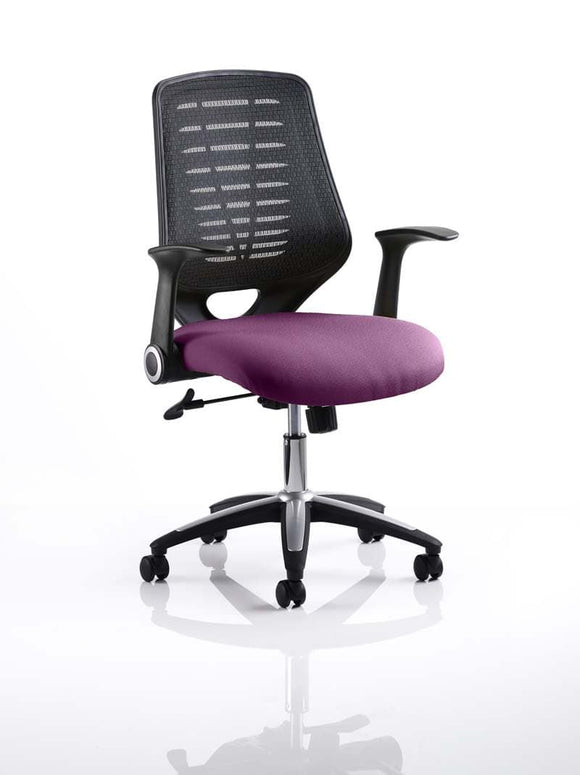 Relay Task Operator Chair Bespoke Colour Black Back Tansy Purple