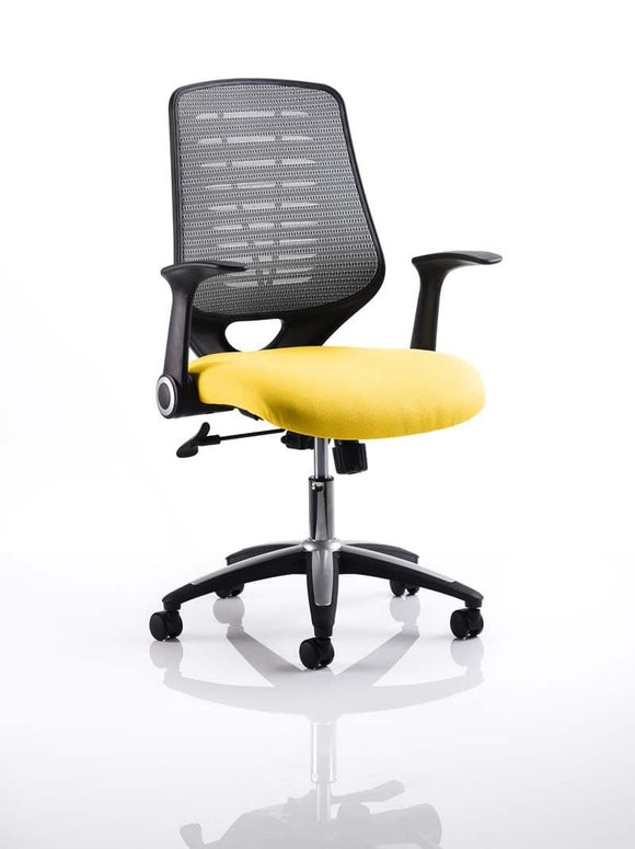 Relay Task Operator Chair Bespoke Colour Silver Back Senna Yellow