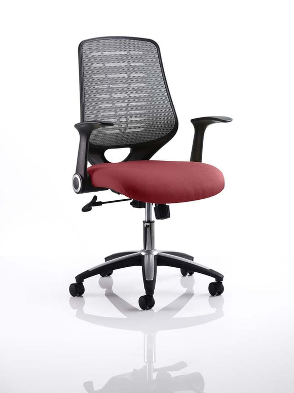 Relay Task Operator Chair Bespoke Colour Silver Back ginseng Chilli