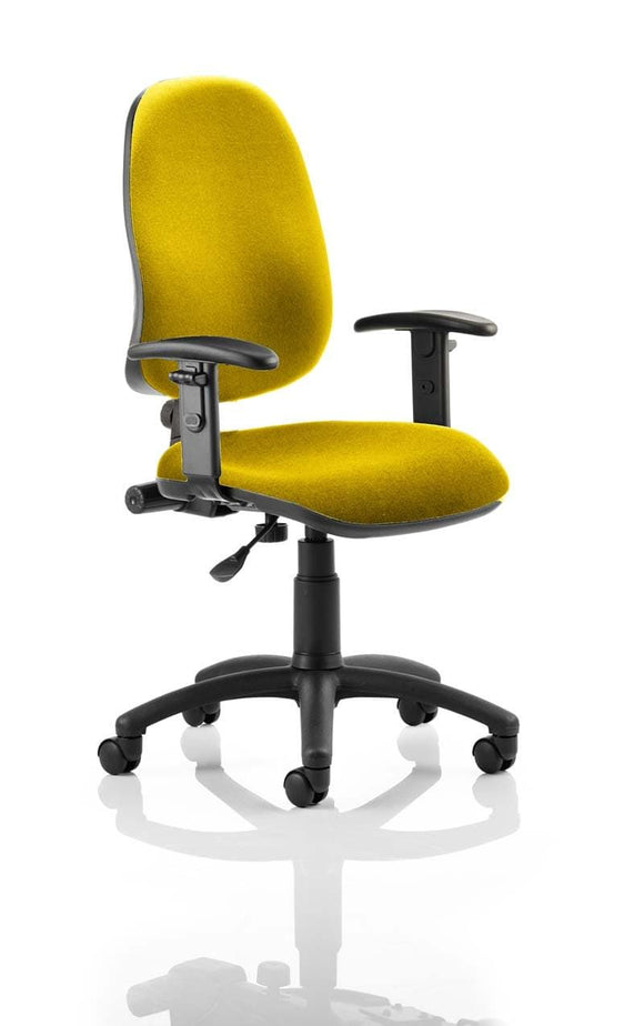 Eclipse Plus I Lever Task Operator Chair Bespoke With Height Adjustable Arms In Senna Yellow