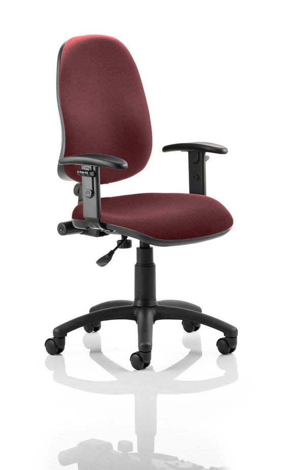 Eclipse Plus I Lever Task Operator Chair Bespoke With Height Adjustable Arms In ginseng Chilli