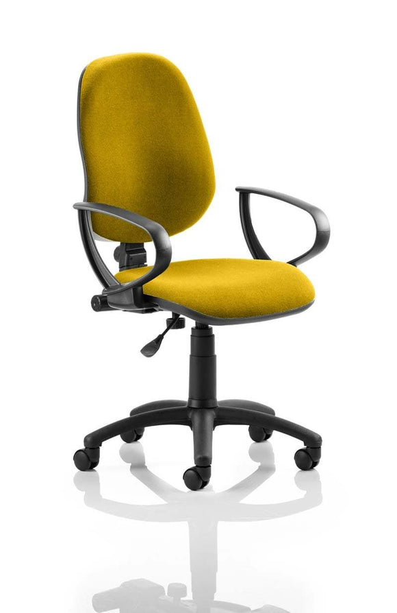 Eclipse Plus I Lever Task Operator Chair Bespoke With Loop Arms In Senna Yellow