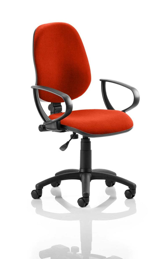 Eclipse Plus I Lever Task Operator Chair Bespoke With Loop Arms In Tabasco Orange