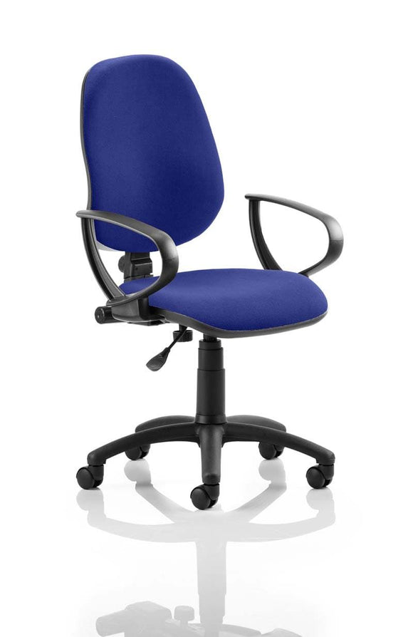 Eclipse Plus I Lever Task Operator Chair Bespoke With Loop Arms In Stevia Blue