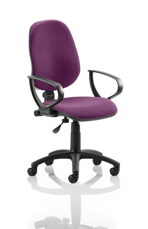 Eclipse Plus I Lever Task Operator Chair Bespoke With Loop Arms In Tansy Purple