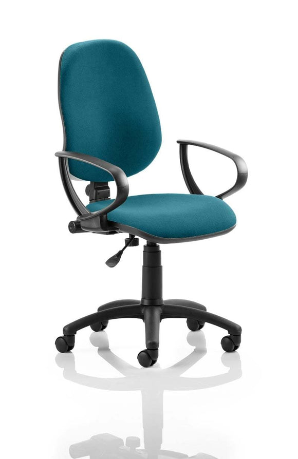 Eclipse Plus I Lever Task Operator Chair Bespoke With Loop Arms In Maringa Teal