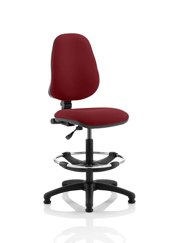 Eclipse Plus I Lever Task Operator Chair ginseng Chilli Fully Bespoke Colour With Hi Rise Draughtsman Kit