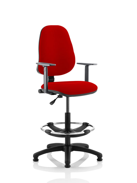 Eclipse Plus I Lever Task Operator Chair Bergamot Cherry Fully Bespoke Colour With Height Adjustable Arms with Hi Rise Draughtsman Kit