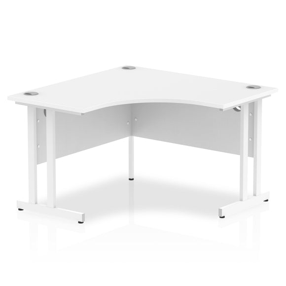 Impulse 1200mm Corner Desk White Top White Cantilever Leg
