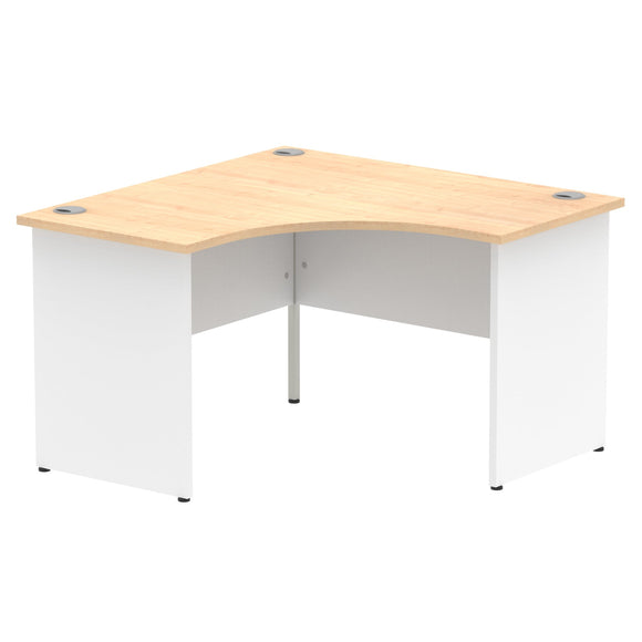 Impulse 1200mm Corner Desk Maple Top White Panel End Leg