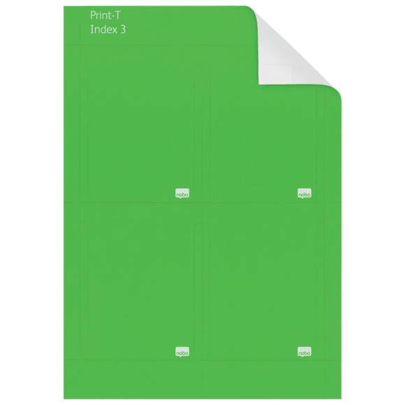 Nobo Printable T-Cards Size 3 Green (Pack 20)