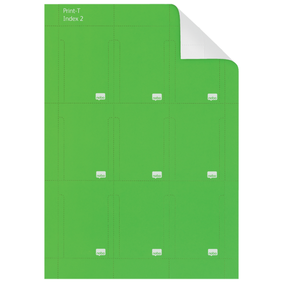 Nobo Printable T-Cards Size 2 Green (Pack 20)