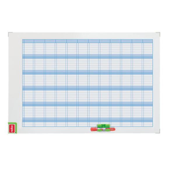 Nobo Performance Planning Board Annual Grid Magnetic Drywipe W900xH600mm