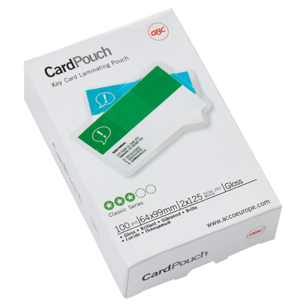 GBC Card™ Pouch Gloss 64x99mm 125 micron Clear (100) – Whiteboard Shop UK
