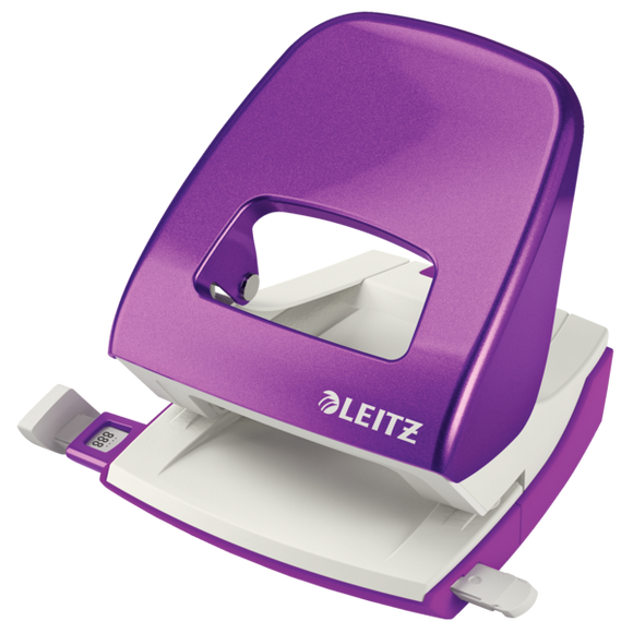 Leitz NeXXt WOW Metal Office Hole Punch 30 sheets. Purple