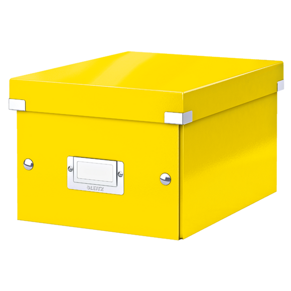Leitz WOW Click & Store Small Storage Box.  With label holder. Yellow.