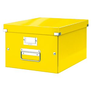 Leitz WOW Click & Store Medium Storage Box. With metal handles.  Yellow.