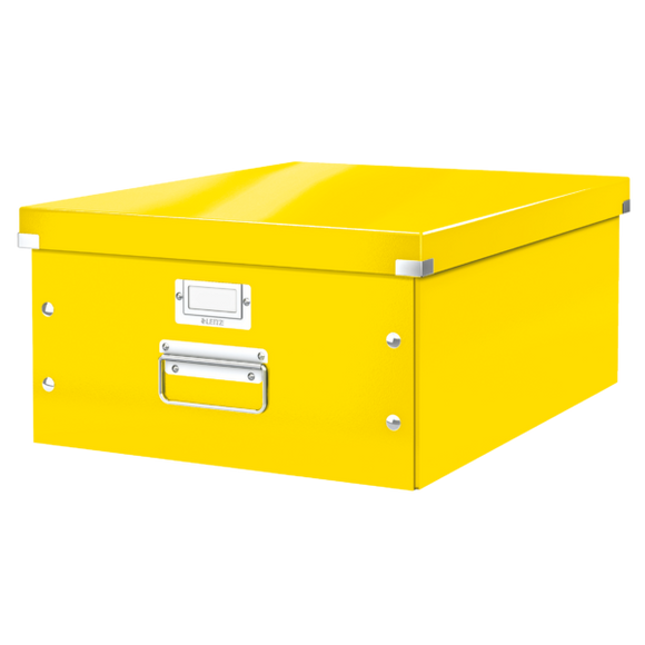 Leitz WOW Click & Store Large Storage Box.  With metal handles. Yellow.
