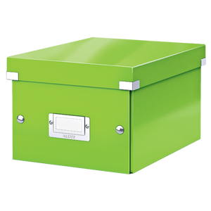 Leitz WOW Click & Store Small Storage Box.  With label holder. Green.