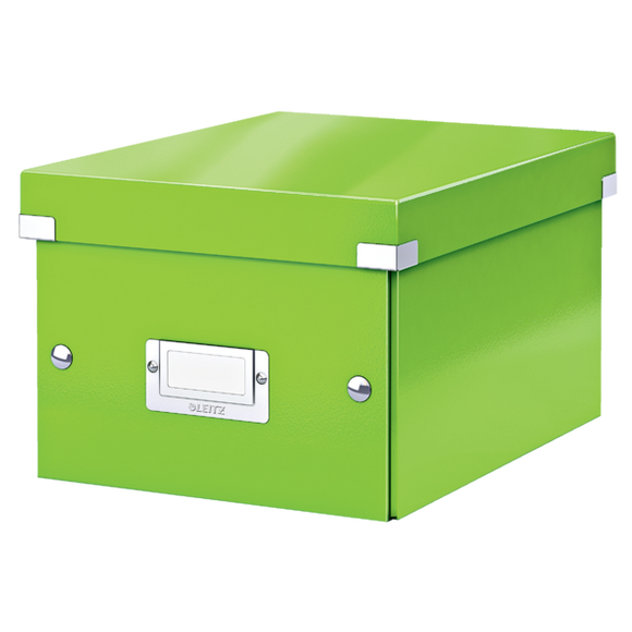 Leitz WOW Click & Store Small Storage Box.  With label holder. Green.