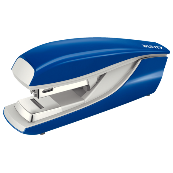 Leitz NeXXt Metal Flat Clinch Office Stapler 30 sheets. Includes staples, in cardboard box. Blue