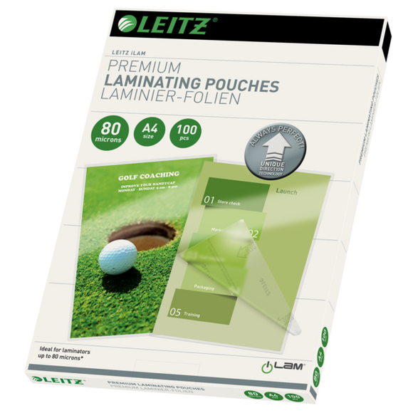 Leitz iLAM UDT Hot Laminating Pouches A4 80 Micron With UDT (Pack 100)