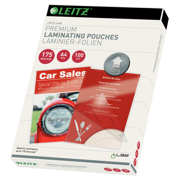 Leitz iLAM UDT Hot Laminating Pouches A4 175 microns (Pack 100)