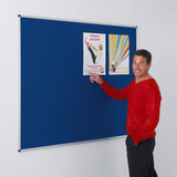Aluminium Framed Notice Board 1200 x 2400mm - Various Colours