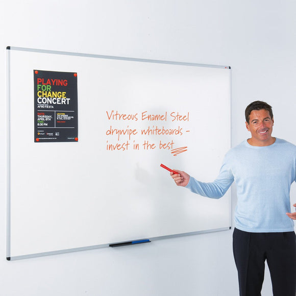 WriteOn Vitreous Enamel Steel Whiteboard 1200 x 1800mm