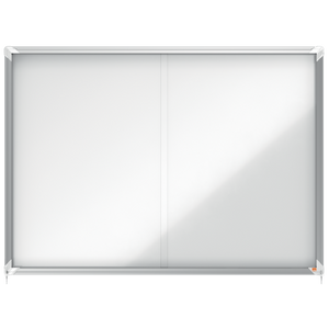 Nobo Premium Plus Magnetic Lockable Notice Board 18xA4 White