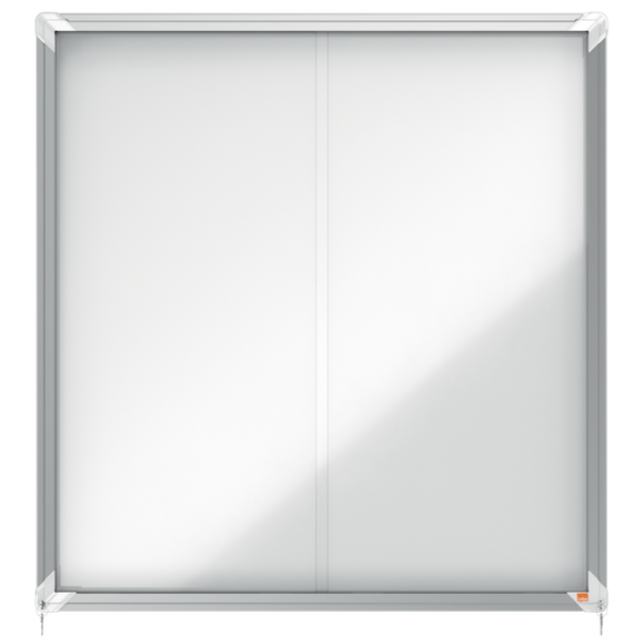 Nobo Premium Plus Magnetic Lockable Notice Board 12xA4 White