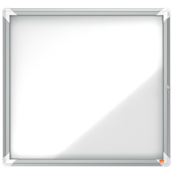 Nobo Premium Plus Magnetic Lockable Notice Board 6xA4 White