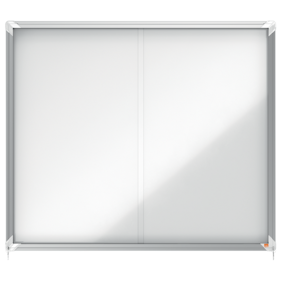 Nobo Premium Plus Magnetic Lockable Notice Board 15xA4 White