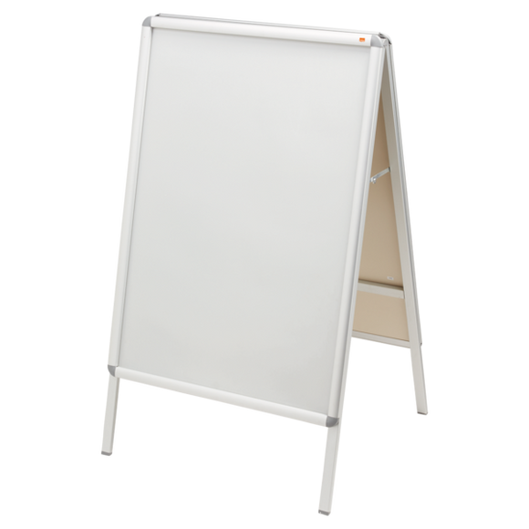Nobo Poster A-Frame Pavement Display Board with Snap Frame, Aluminium Frame, Silver, Double Sided, 700x1000mm