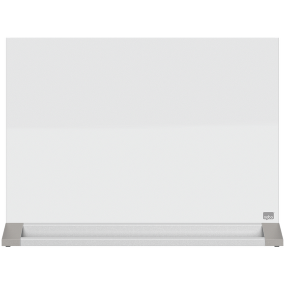 Nobo Glass Desktop Dry Wipe Magnetic Whiteboard, White, Desk Divider