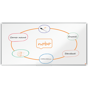Nobo Premium Plus Enamel Magnetic Whiteboard 1800x900mm